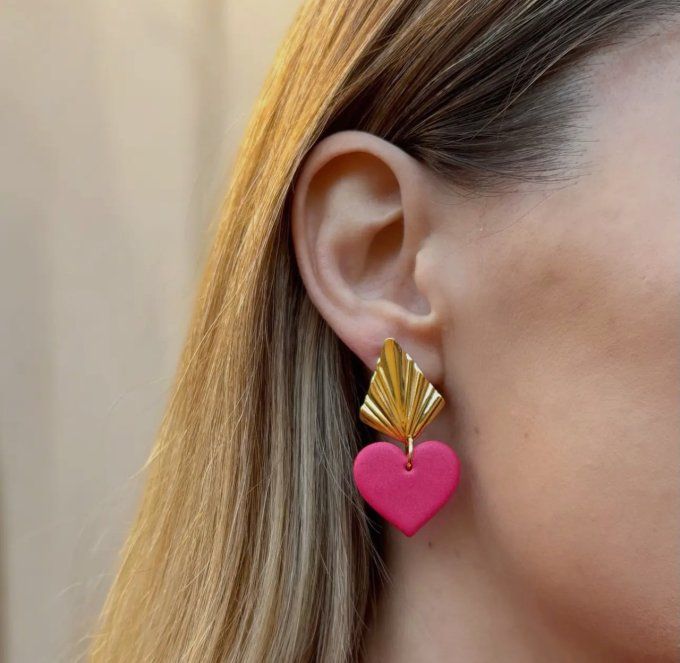 Boucles d'oreilles cœur céleste